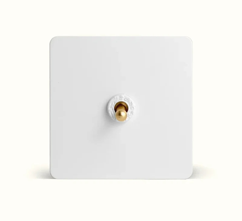 Vintage Relief White Matte Panel Toggle Switch - Image 3